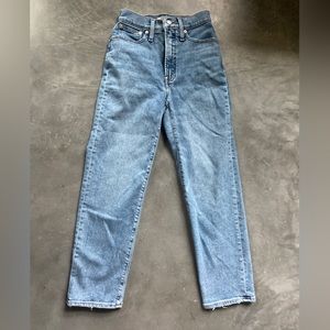 Madewell, Size 24, Perfect Vintage Straight Crop Jean, Light/Medium Wash